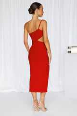 Travel Through Midi Dress Red