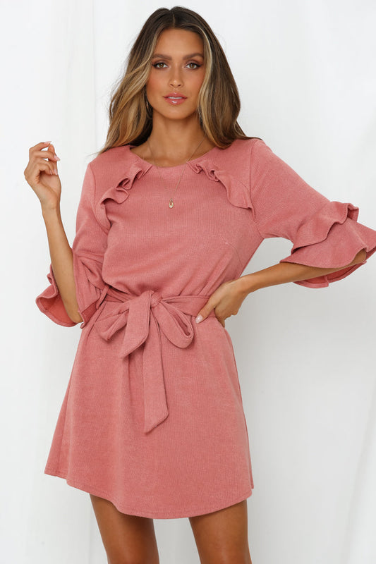 Mystify Me Knit Dress Rose