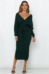 Vision Of You Midi Dress Forest Green