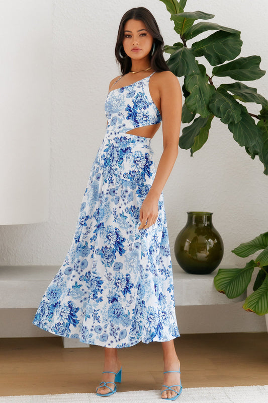 Step Step Maxi Dress Blue