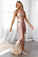 DEAR EMILIA Ethereal Entrance Maxi Dress Gold Sequin