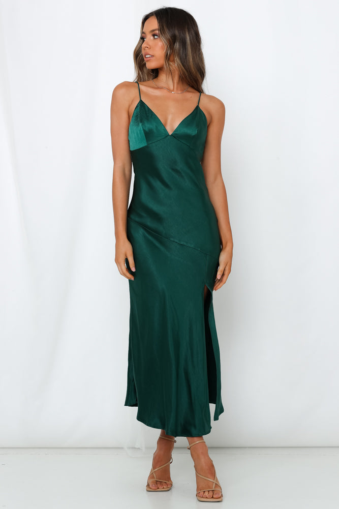 Asking For A Friend Midi Dress Forest Green