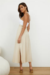 Wandering Heart Maxi Dress Beige