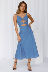 Sweet Summer Breeze Midi Dress Blue