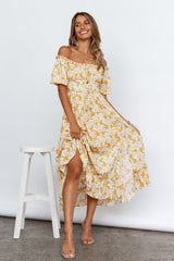 Boho Muse Midi Dress Yellow