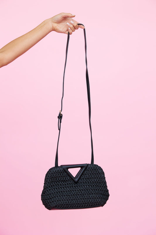 BILLINI Kylee Cross Body Bag Black Crochet