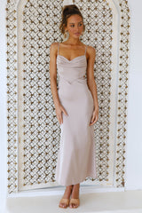 Give It To Me Midi Dress Beige