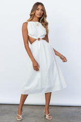 Find My Man Midi Dress White