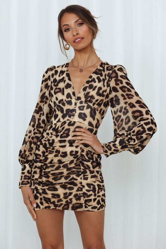 RUNAWAY Bengal Mini Dress Leopard