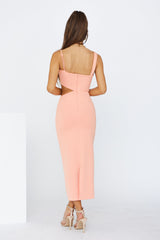 Sweet Lines Midi Dress Apricot