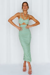 Fun Mermaid Midi Dress Green