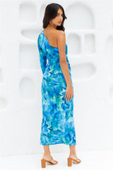 Oceanic World Midi Dress Blue