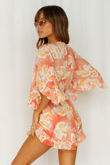 Bloomed Flower Romper Orange