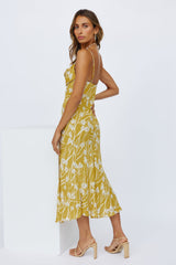 Popping Off Midi Dress Yellow