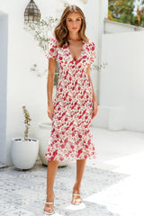 Everything In Between Midi Dress Fuchsia