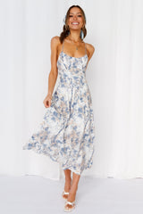 Flow With It Midi Dress Blue