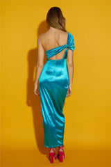 Got Our Attention Midi Dress Aqua