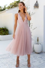 Kiss The Girl Midi Dress Blush