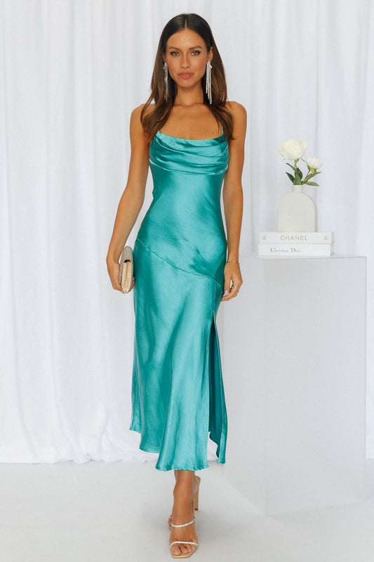 Lychee Martini Midi Dress Aqua