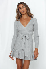 Feels With Me Knit Dress Grey