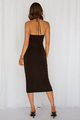 Sultry On The Scene Midi Dress Black