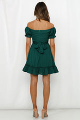 Camera Shy Dress Forest Green