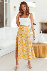 Signature Signed Copy Midi Skirt Mustard