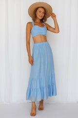 Angelic Vibes Crop Blue