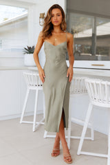 Crashing Prom Midi Dress Green