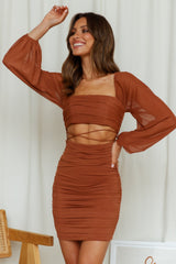 Long Flight Dress Brown