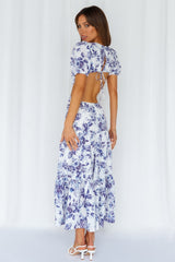 Flow Down In Florals Midi Dress