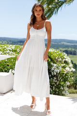 Chain Of Daisies Maxi Dress White