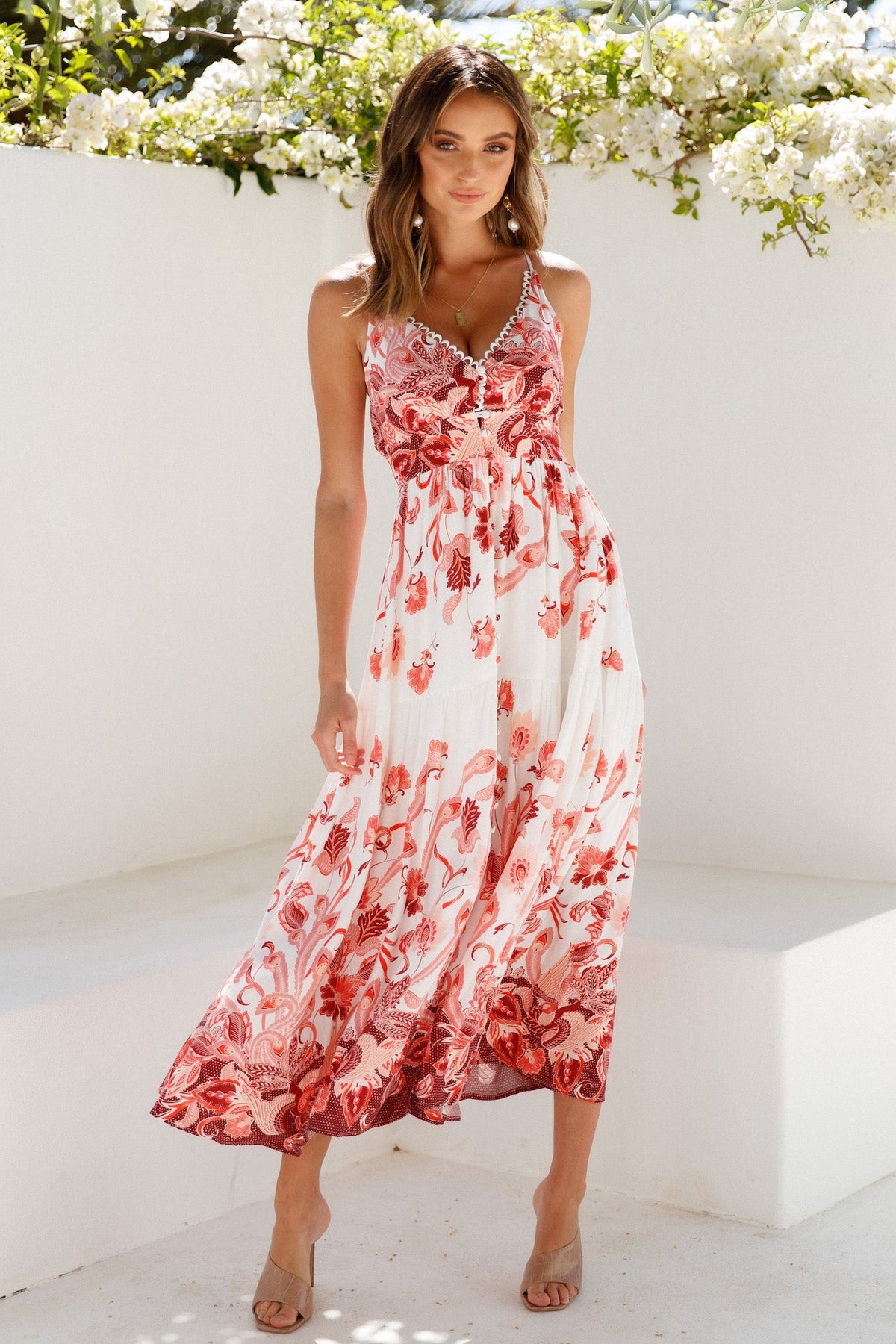 Art Market Maxi Dress Red