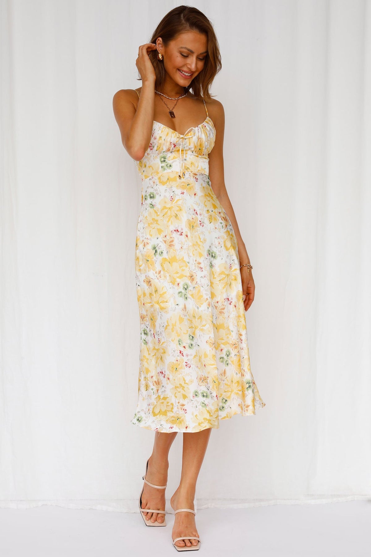 Sprinkles On Sundae Midi Dress Yellow