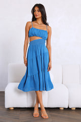 Get Lost In Your Eyes Midi Dress Blue