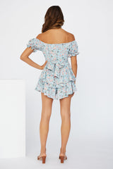 Birds In the Spring Romper Blue