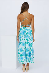 Waiting In The Sun Midi Dress Blue