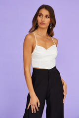 Whistle To My Heart Crop Top White