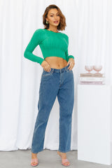 For Your Entertainment Knit Top Green