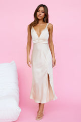 Miles Of Isla Midi Dress Champagne