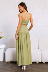 Call Me Away Maxi Skirt Green