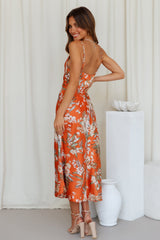 Heart In The Sun Midi Dress Orange