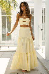 RUNAWAY Ayla Maxi Skirt Lemon