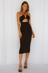 Sultry On The Scene Midi Dress Black