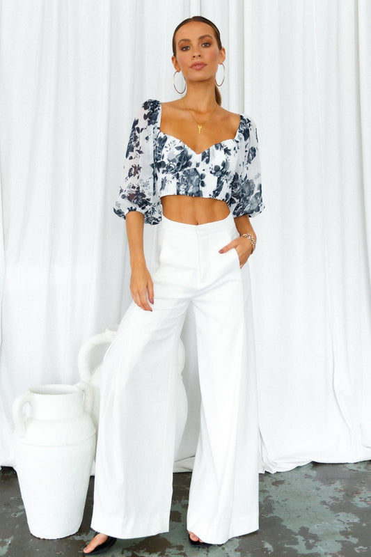 Pretty Polly Crop Top White