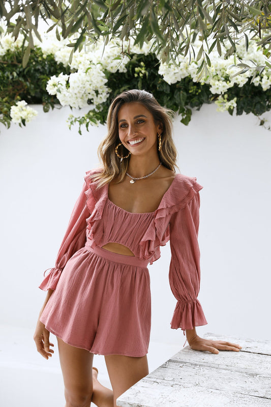 Tell Me Your Wish Romper Rose