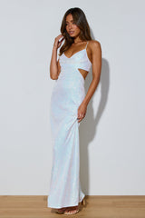 Peak Brilliance Sequin Maxi Dress White