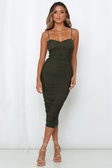 End Stage Midi Dress Khaki