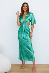 RUNAWAY Kayla Nori Dress Green Nori Print