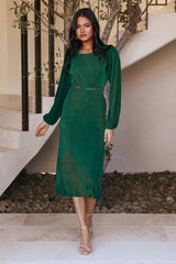 Love Me Not Midi Dress Emerald